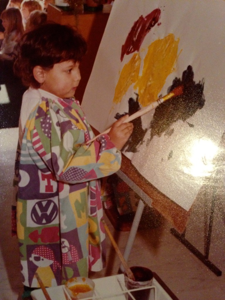 This is me learning how to paint at kindy. 