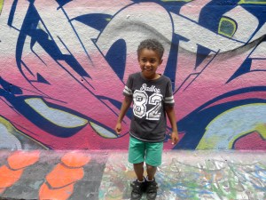 My cousin Ethan down in Caledonian Laneway.