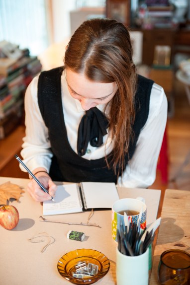 The beautiful Adele concentrating on her drawing skills. Photo by Samara Clifford.