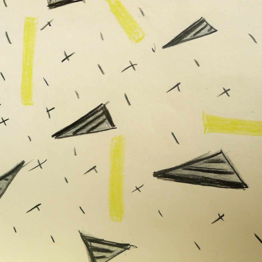 I drew this on the train as well. I can't stop with the repetition of colour and shapes at the moment.